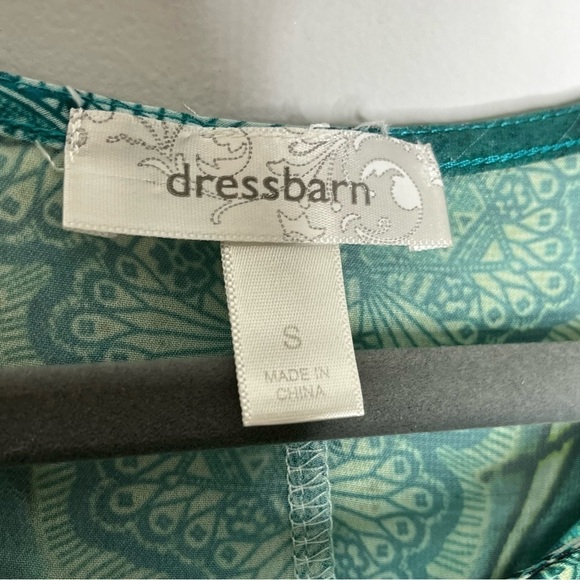 Dressbarn Size Small Mob Wife Overlay Asymmetric Flowy Sparkle Blouse - Picture 4 of 7